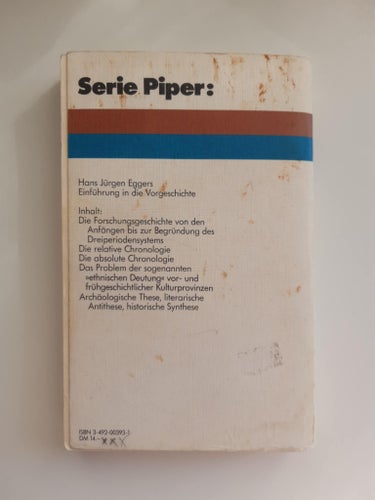 Einführung in die Vorgeschichte av Hans Jürgen Eggers, okänt publiceringsår