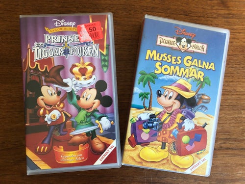 Disney VHS: Prinsen och Tiggarpojken & Musses Galna Sommar