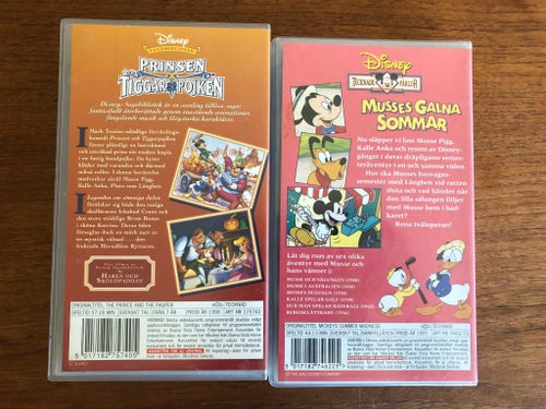 Disney VHS: Prinsen och Tiggarpojken & Musses Galna Sommar