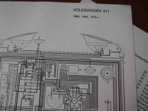 Elschema till Volkswagen 411, 1968-70.