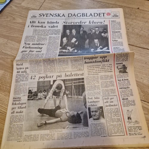 Svenska Dagbladet Tidning från 1974