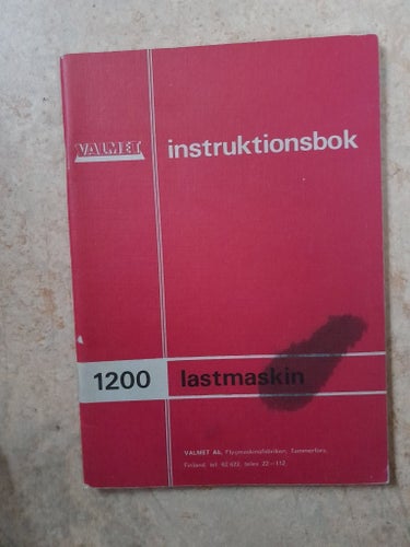 Instruktionsbok Valmet Lastmaskin 1200