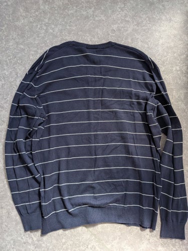 Vintage Lacoste mörkblå tröja, storlek 7