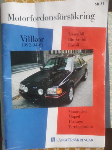 Motorfordonsförsäkring Villkor 1992-04-01