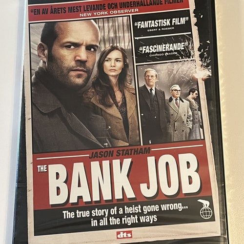 The bank job (Jason Statham & Saffron Burrows, 2008). Inplastad DVD