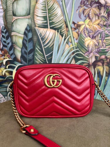 Gucci small Marmont matelasse red, JL333000491