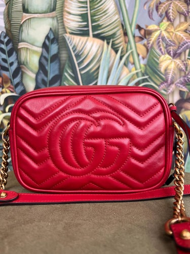 Gucci small Marmont matelasse red, JL333000491