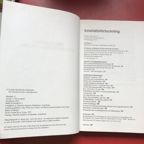 DEN SVENSKA KYLTEKNIKENS HISTORIA Charlotte Engblom 1992