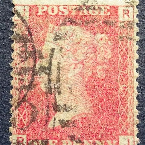 ENGLAND 11. VICTORIA 1 P * RÖD/ BRUN ÅR 1864...SNYGG STÄMPEL...
