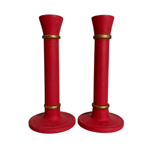 Ljusstakar Trä 2st Rosa Kronljus 18cm