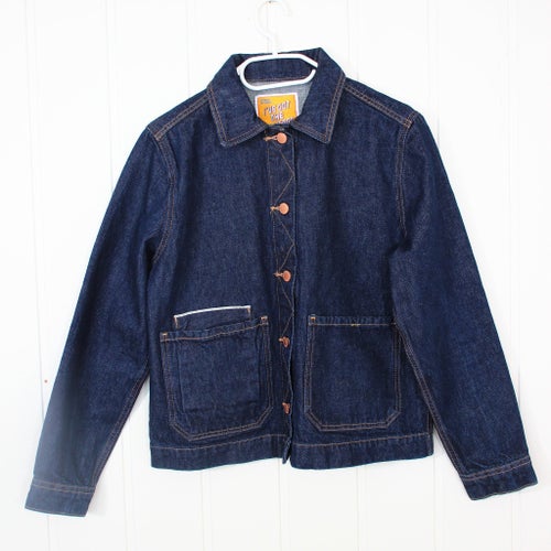 Pull & Bear Selvedge Jeansjacka Oanvänt Storlek XS Men kan även passar en S