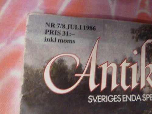 ANTIK & AUKTION, 1986 NR 7/8, TIDNING
