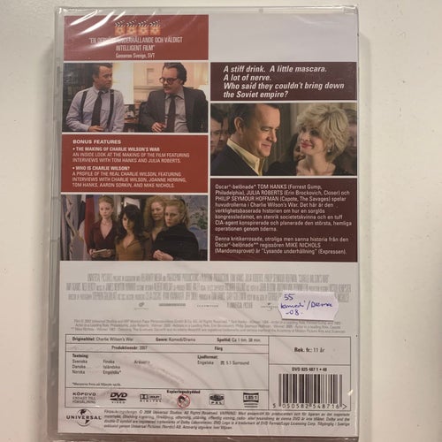 SHARLIE WILSON´S WAR. TOM HANKS, JULIA ROBERTS. DVD KOMEDI -08. INPLASTAD