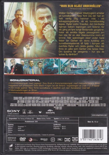 DVD / The Taking Of Pelham 123 / Denzel Washington, John Travolta / Fint skick