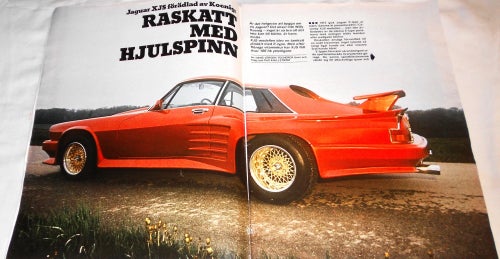JAGUAR XJS - FÖRÄDLAD AV KOENING, PRESSKLIPP 1985