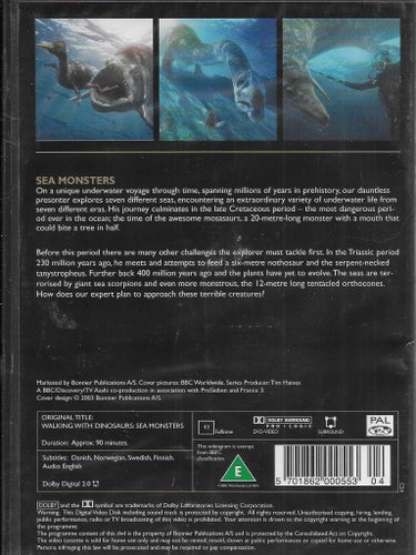 WALKING WITH DINOSAURS, Sea Monsters - DVD *ny inplastad