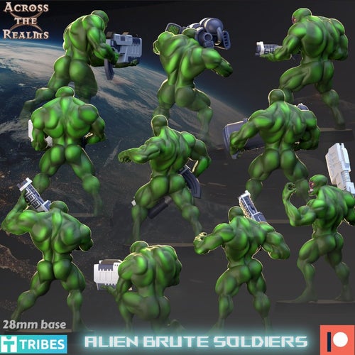 Alien Brute Soldiers Resin Miniatyr - Sci-Fi Wargaming Retro Mutants 28/32 mm