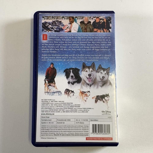 Walt Disney Snow Dogs VHS Svenskt Tal Familjekomedi Film Retro Vintage