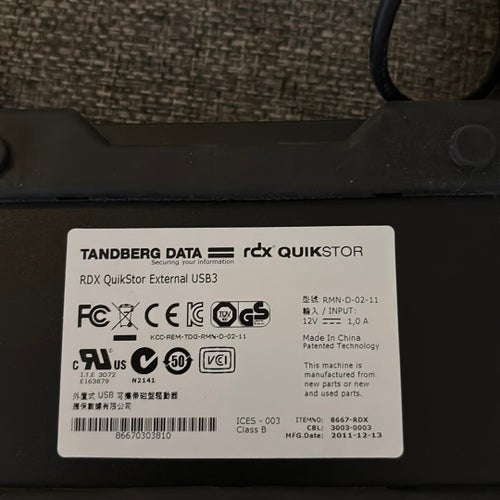 Tandberg Data RDX QuikStor USB 3.0