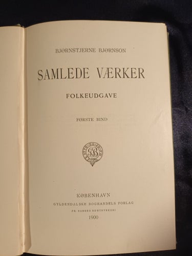 Bjørnstjerne Bjørnsons Samlede Verker - Första bandet