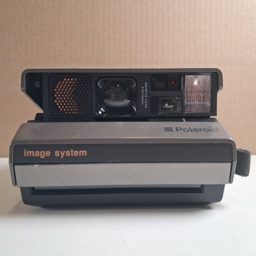 Polaroid Image System Analog Kamera Vintage Autofokus Blixt Grå Svart Instant