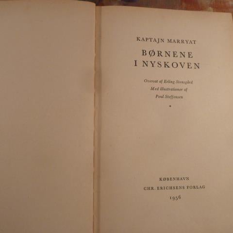 BØRNENE I NYSKOEVEN, KAPTAJN MARRYAT, 1956, BOG, BOK PÅ DANSKA
