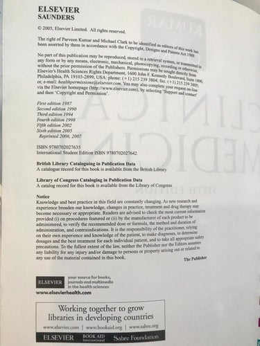 CLINICAL MEDICINE Parveen Kumar Michael Clark 2007 Sixth edition