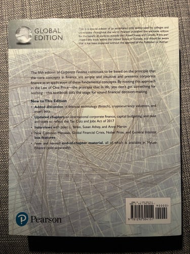 Corporate Finance av Jonathan Berk och Peter DeMarzo, Global Edition
