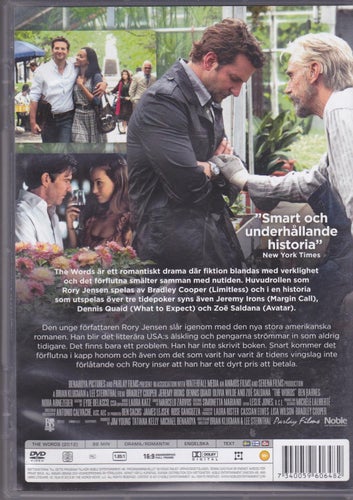 DVD / The Words / Bradley Cooper, Zoe Saldana, Olivia Wilde / Fint skick