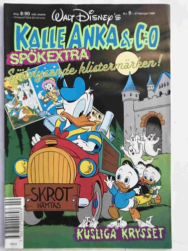 Kalle Anka - 1989:9 VG-FN med självlysande klistermärken