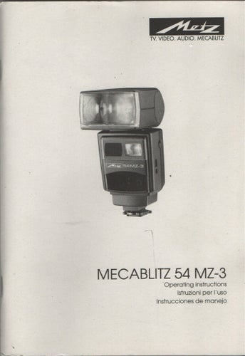 Metz Mecablitz 54 MZ-3, manual, engelsk/italiensk/spansk, 104 sidor