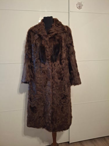 Tysk Vintage äkta får mink päls fårpäls fårskinn kappa pälskappa pälsjacka L