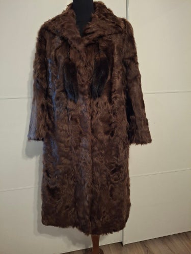 Tysk Vintage äkta får mink päls fårpäls fårskinn kappa pälskappa pälsjacka L