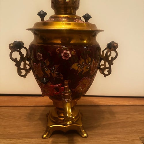 Rysk elektrisk samovar Tula handmålad 1983