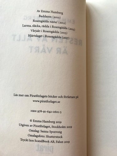 RESTEN AV ALLT ÄR VÅRT Emma Hamberg 2019