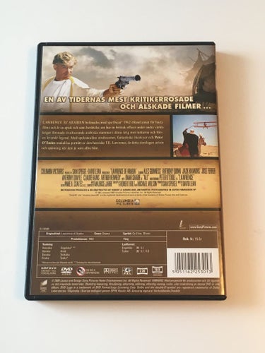 Lawrence av Arabien (Peter O'Toole, Anthony Quinn, 1962). Beg. DVD