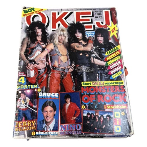 Parti ca 7 st Okej Tidningar 1980-tal Vintage Pop Rock Magazine Posters Sverige