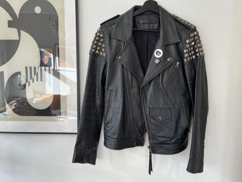 Biker, nitar, Tiger of Sweden, äkta läder, jacka, small