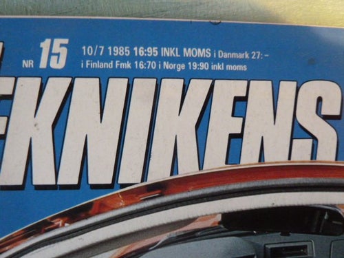 TEKNIKENS VÄRLD, 10/07 1985, NR 15,TIDNING