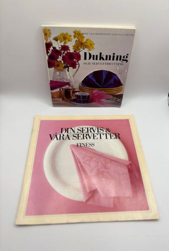 Retro dukning & servettbrytning – 2 böcker (1969 + ca 90-tal