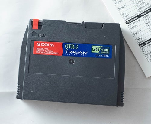 Sony Travan QTR-3 Mini Data Cartridge - Vintage Hårddisk Datakassett