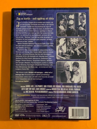 JAG EN MARKIS - med uppdrag att älska (1967) NY plastad DVD The Reluctant Sadist