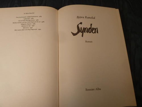 SYNDEN, B. RANELID, 1995,  BÖCKER