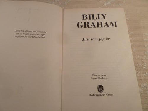 JUST SOM JAG ÄR, B. GRAHAM, 1997,  BÖCKER