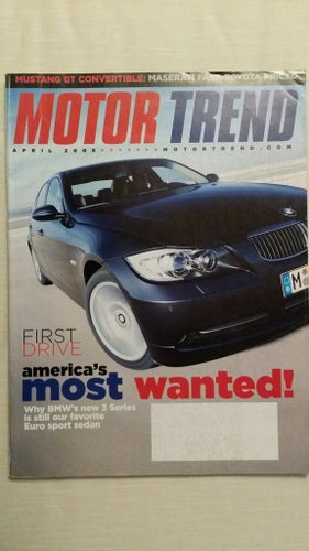 Motor Trend no 4 2005: BMW X5 4,8is, Porsche Cayenne Turbo, Mercedes G55 AMG