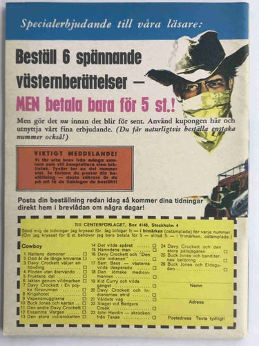 Cowboy - 1967:7 Oläst!