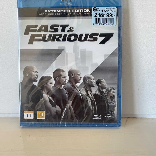 Fast & Furious 7 Blu ray Ny och Inplastad!
