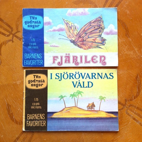 TV:s godnatt-sagor 2 st Fjärilen och I sjörövarnas våld Sovjetunionen 70-tal