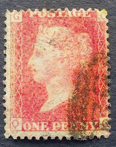 ENGLAND 461. VICTORIA 1 P * RÖD/ BRUN ÅR 1864...SNYGG STÄMPEL...