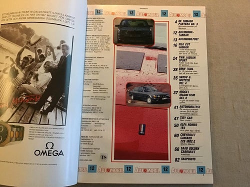 AUTOMOBIL NR 12 1987 BMW LIMUSIN,DE TOMASO PANTERA,SAAB 900 cab,CAMARO Z28